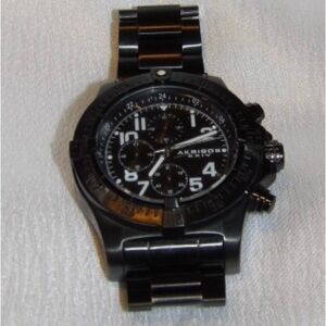 Akribos XXIV Black Chronograph Watch